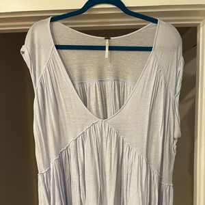 Free People Flowy Light Blue Blouse